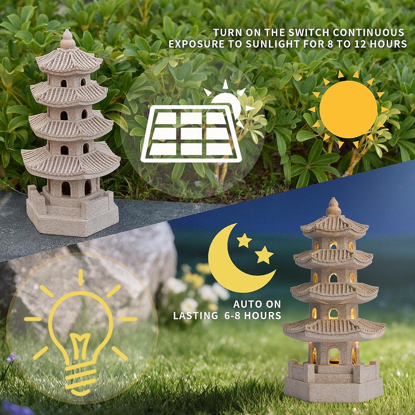 태양광 탑 랜턴 정원 장식품 야외 젠 스타일 일본식 램 - Resin Art Lamp 리뷰 및 가격